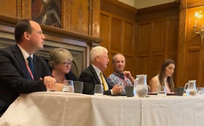 (From left to right) MP Greg Smith, Defra Secretary Therese Coffey, Countryside Alliance chief executive Tim Bonner, Jonathan Brunyee and Conservative Rural Forum chair Lizzie Hacking 