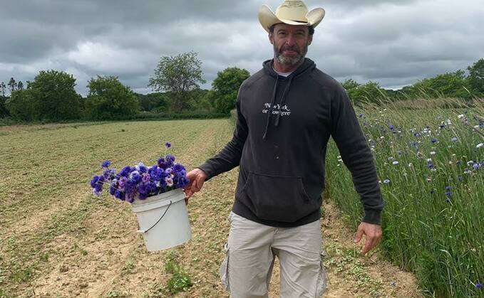 Hugh Jackman, best known for playing Wolverine, visited Share the Harvest Farm in New York 