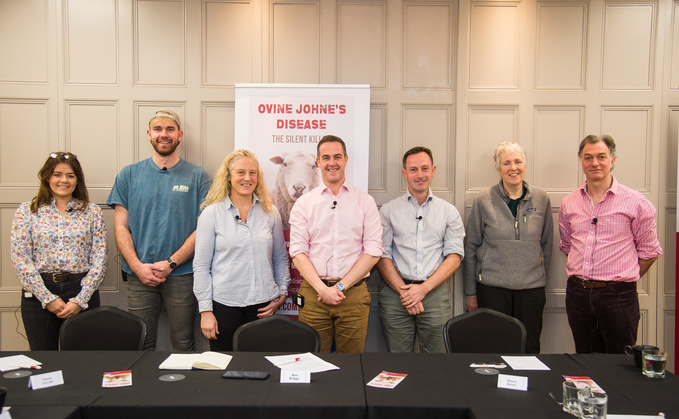 The panel (left to right): Bizza Walters, from a mixed family farm in Warwickshire lambing 600 North Country Mules to Suffolk tups; Ioan Humphreys, a sheep, beef and poultry farmer in Powys, lambing 850 ewes, Welsh Mountain ewes and a commercial flock of Suffolks and Texels; Fiona Lovatt, a specialist sheep health